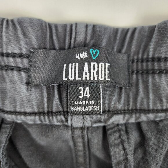 Lularoe Jeans Womens 34 Black Wide Leg Tapered Joggers L-162152 (36x28) - Picture 4 of 9